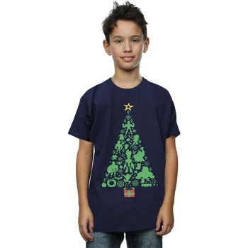 textil Niño Camisetas manga corta Marvel Avengers Christmas Tree Azul