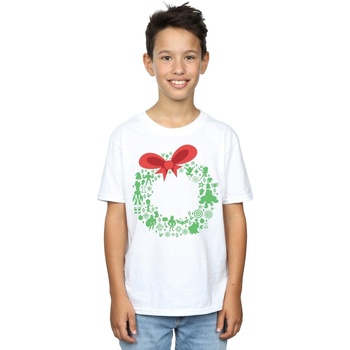 textil Niño Camisetas manga corta Marvel Avengers Christmas Wreath Blanco