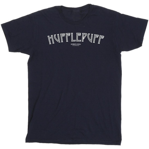 textil Hombre Camisetas manga larga Harry Potter Hufflepuff Logo Azul