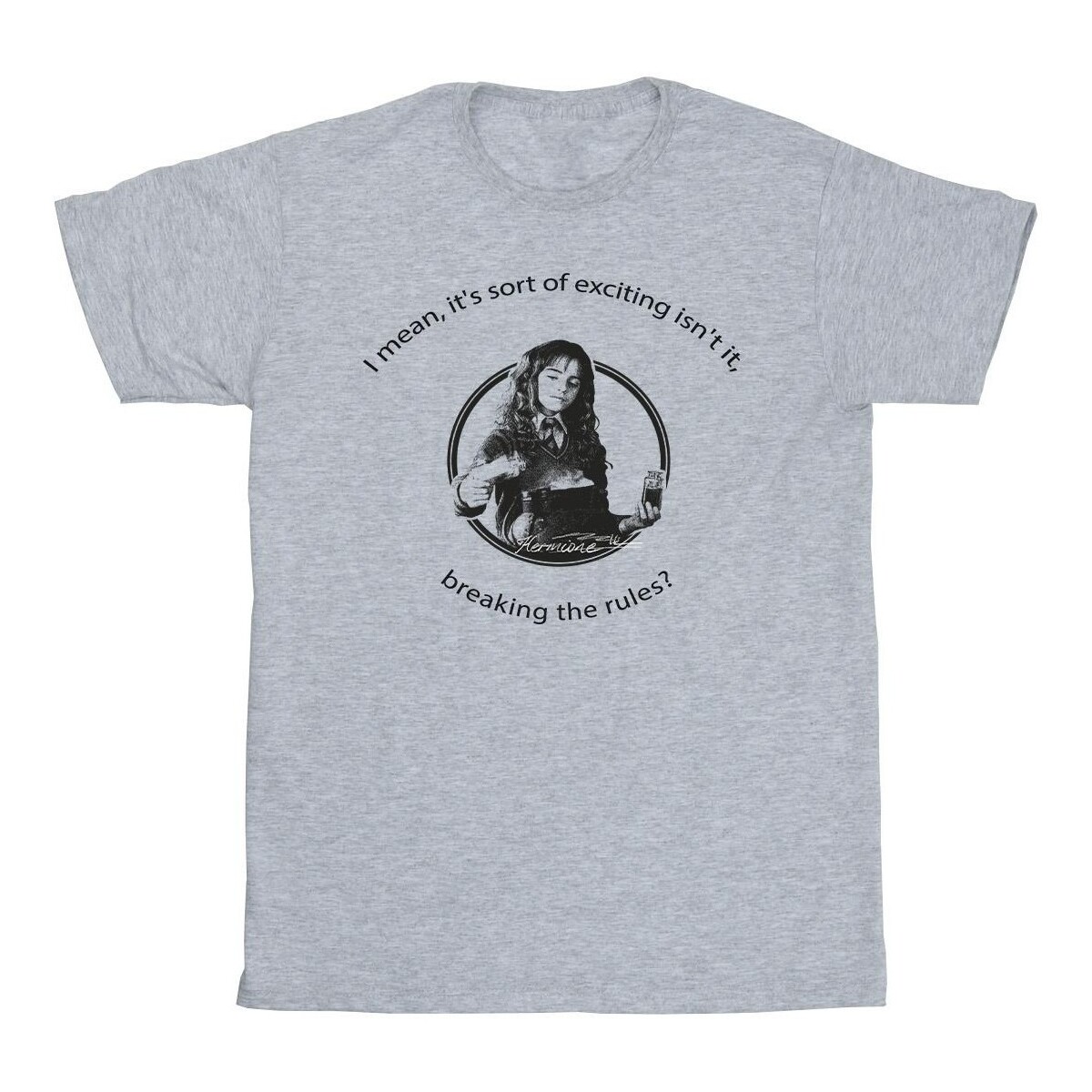 textil Hombre Camisetas manga larga Harry Potter Hermione Breaking The Rules Gris
