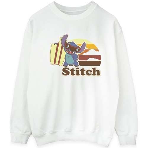 textil Hombre Sudaderas Disney Lilo And Stitch Bitten Surfboard Blanco