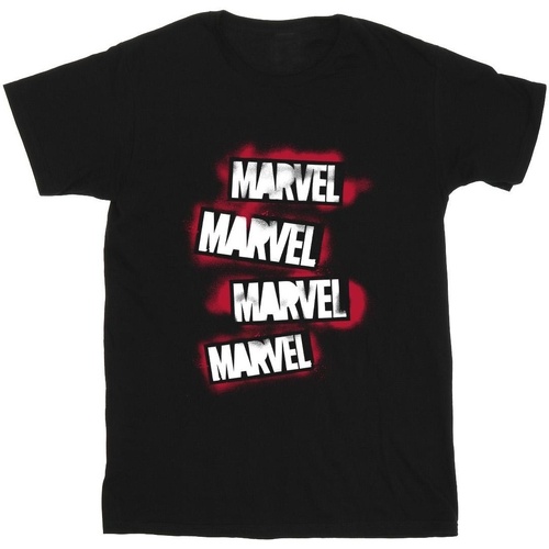 textil Niño Camisetas manga corta Avengers, The (Marvel) Grafitti Logos Negro