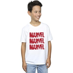 textil Niño Tops y Camisetas Marvel Red Spray Logos Blanco