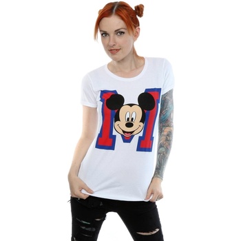 textil Mujer Camisetas manga larga Disney Mickey Mouse M Face Blanco
