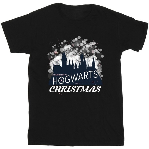 textil Hombre Camisetas manga larga Harry Potter Hogwarts Christmas Negro