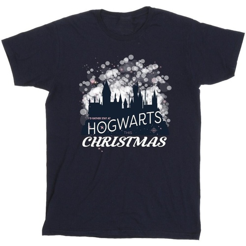 textil Hombre Camisetas manga larga Harry Potter Hogwarts Christmas Azul
