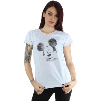 textil Mujer Camisetas manga larga Disney Mickey Mouse Text Face Gris
