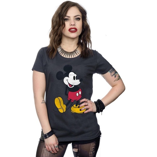 textil Mujer Camisetas manga larga Disney Mickey Mouse Classic Kick Gris