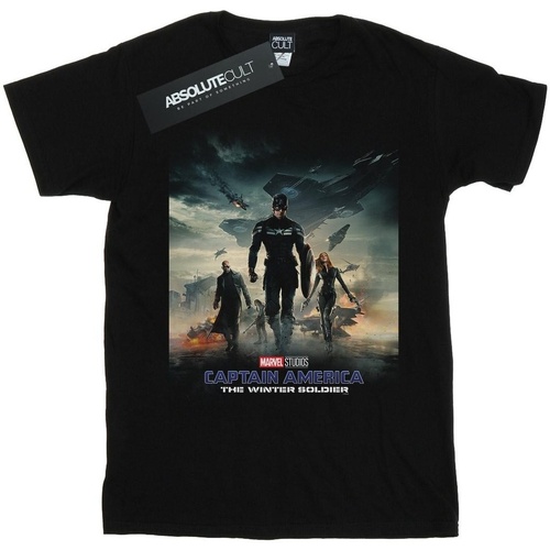textil Niña Camisetas manga larga Marvel Studios Captain America The Winter Soldier Poster Negro