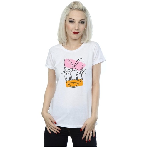 textil Mujer Camisetas manga larga Disney Daisy Duck Head Blanco