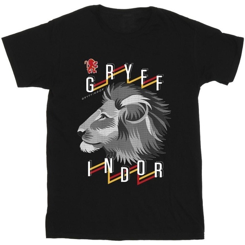 textil Hombre Camisetas manga larga Harry Potter Gryffindor Lion Icon Negro