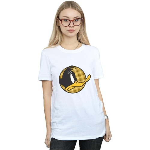 textil Mujer Camisetas manga larga Dessins Animés Daffy Duck Dotted Profile Blanco