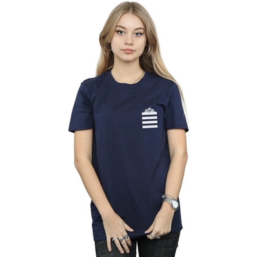 textil Mujer Camisetas manga larga Dessins Animés Taz Stripes Faux Pocket Azul