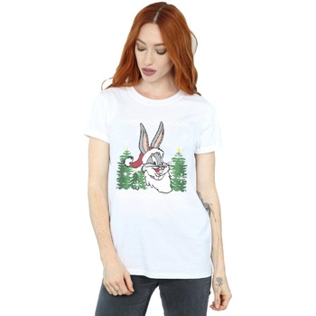 textil Mujer Camisetas manga larga Dessins Animés Bugs Bunny Christmas Fair Isle Blanco