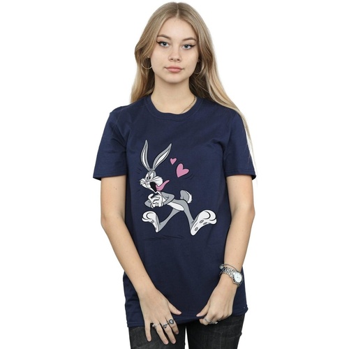 textil Mujer Camisetas manga larga Dessins Animés Bugs Bunny In Love Azul