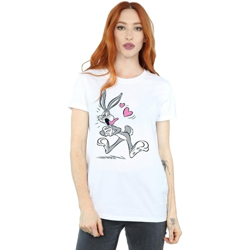 textil Mujer Camisetas manga larga Dessins Animés Bugs Bunny In Love Blanco