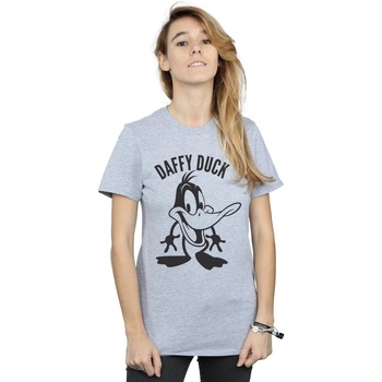 textil Mujer Camisetas manga larga Dessins Animés Daffy Duck Large Head Gris