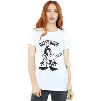 textil Mujer Camisetas manga larga Dessins Animés Daffy Duck Large Head Blanco