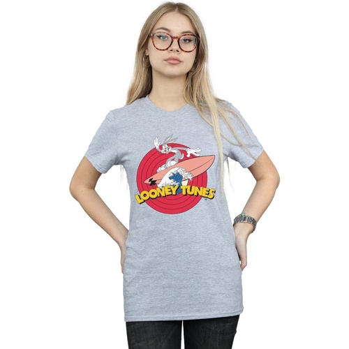 textil Mujer Camisetas manga larga Dessins Animés Bugs Bunny Surfing Gris
