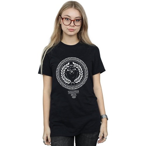 textil Mujer Camisetas manga larga Dessins Animés Taz Greek Circle Negro