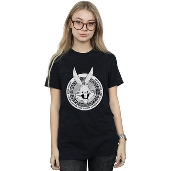 textil Mujer Camisetas manga larga Dessins Animés Bugs Bunny Greek Circle Negro