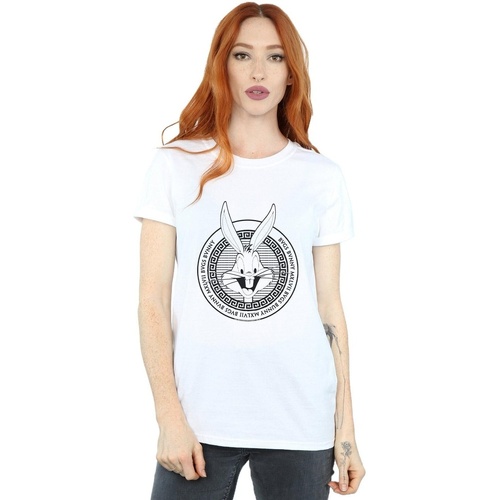 textil Mujer Camisetas manga larga Dessins Animés Bugs Bunny Greek Circle Blanco