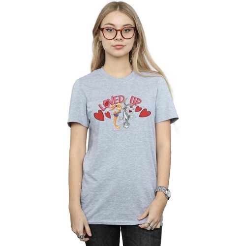 textil Mujer Camisetas manga larga Dessins Animés Bugs Bunny And Lola Valentine's Day Loved Up Gris