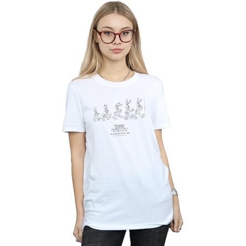 textil Mujer Camisetas manga larga Dessins Animés Bugs Bunny Evolution Blanco