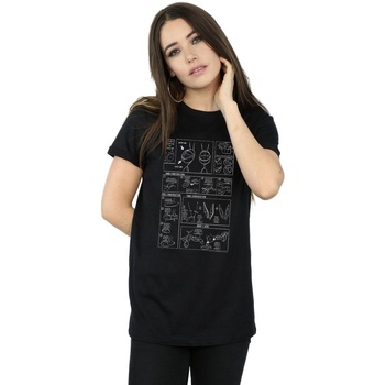 textil Mujer Camisetas manga larga Dessins Animés BI32417 Negro