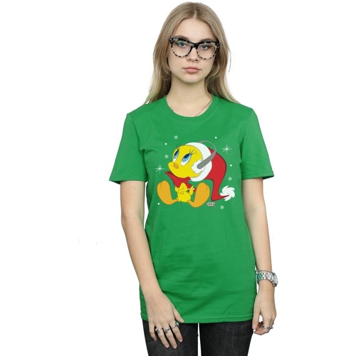textil Mujer Camisetas manga larga Dessins Animés Christmas Tweety Verde