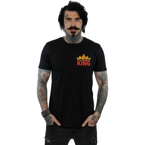textil Hombre Camisetas manga larga Disney The Lion King Movie Long Live Breast Print Negro