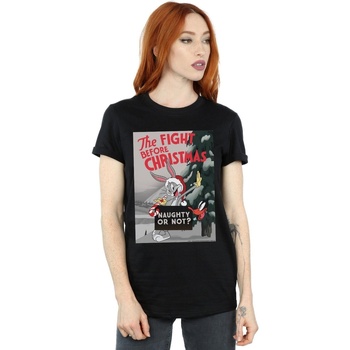 textil Mujer Camisetas manga larga Dessins Animés The Fight Before Christmas Negro