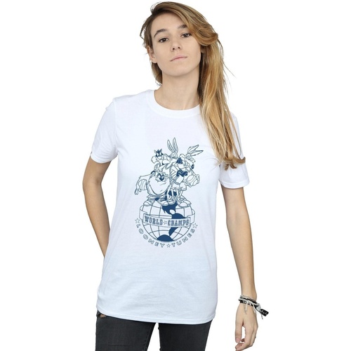 textil Mujer Camisetas manga larga Dessins Animés World Champs Blanco