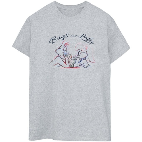 textil Mujer Camisetas manga larga Dessins Animés Bugs And Lola Sketch Gris