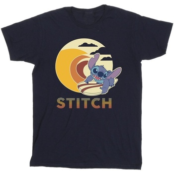 textil Hombre Camisetas manga larga Disney Lilo & Stitch Summer Waves Azul