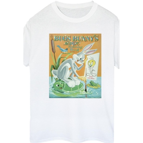 textil Mujer Camisetas manga larga Dessins Animés Bugs Bunny Colouring Book Blanco