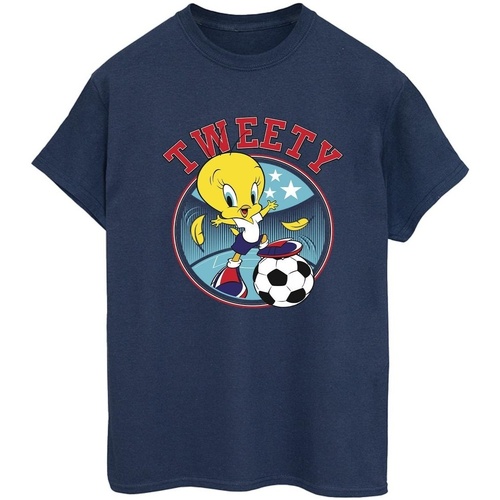 textil Mujer Camisetas manga larga Dessins Animés Tweety Football Circle Azul