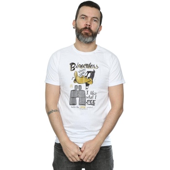 textil Hombre Camisetas manga larga Dessins Animés Daffy Duck Binoculars Blanco