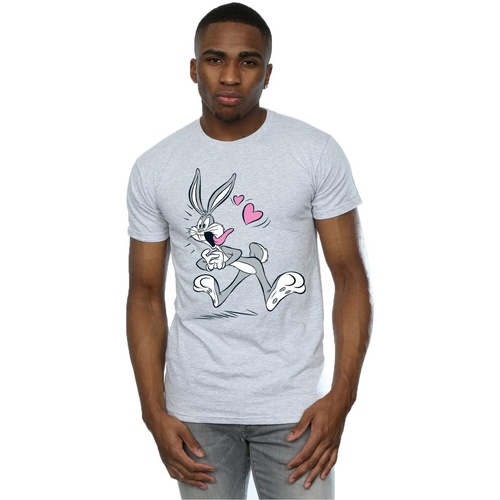 textil Hombre Camisetas manga larga Dessins Animés Bugs Bunny In Love Gris