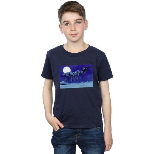 textil Niño Camisetas manga corta Disney Christmas AT-AT Sleigh Azul