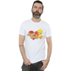 textil Hombre Camisetas manga larga Dessins Animés Tweety Pie Valentine's Day Love Bird Blanco