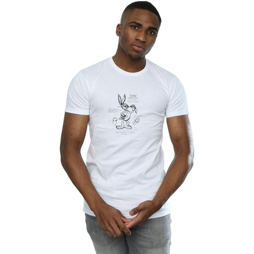 textil Hombre Camisetas manga larga Dessins Animés Bugs Bunny Drawing Instruction Blanco