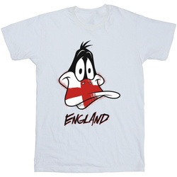 textil Hombre Camisetas manga larga Dessins Animés Daffy England Face Blanco