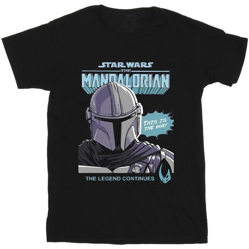 textil Niño Camisetas manga corta Star Wars The Mandalorian Mando Comic Cover Negro