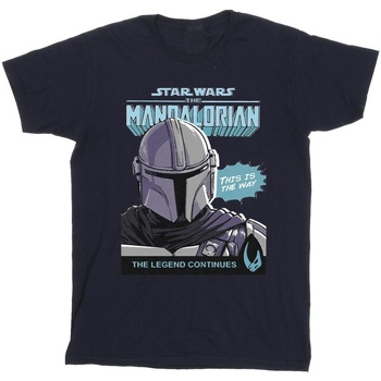 textil Niño Camisetas manga corta Star Wars The Mandalorian Mando Comic Cover Azul