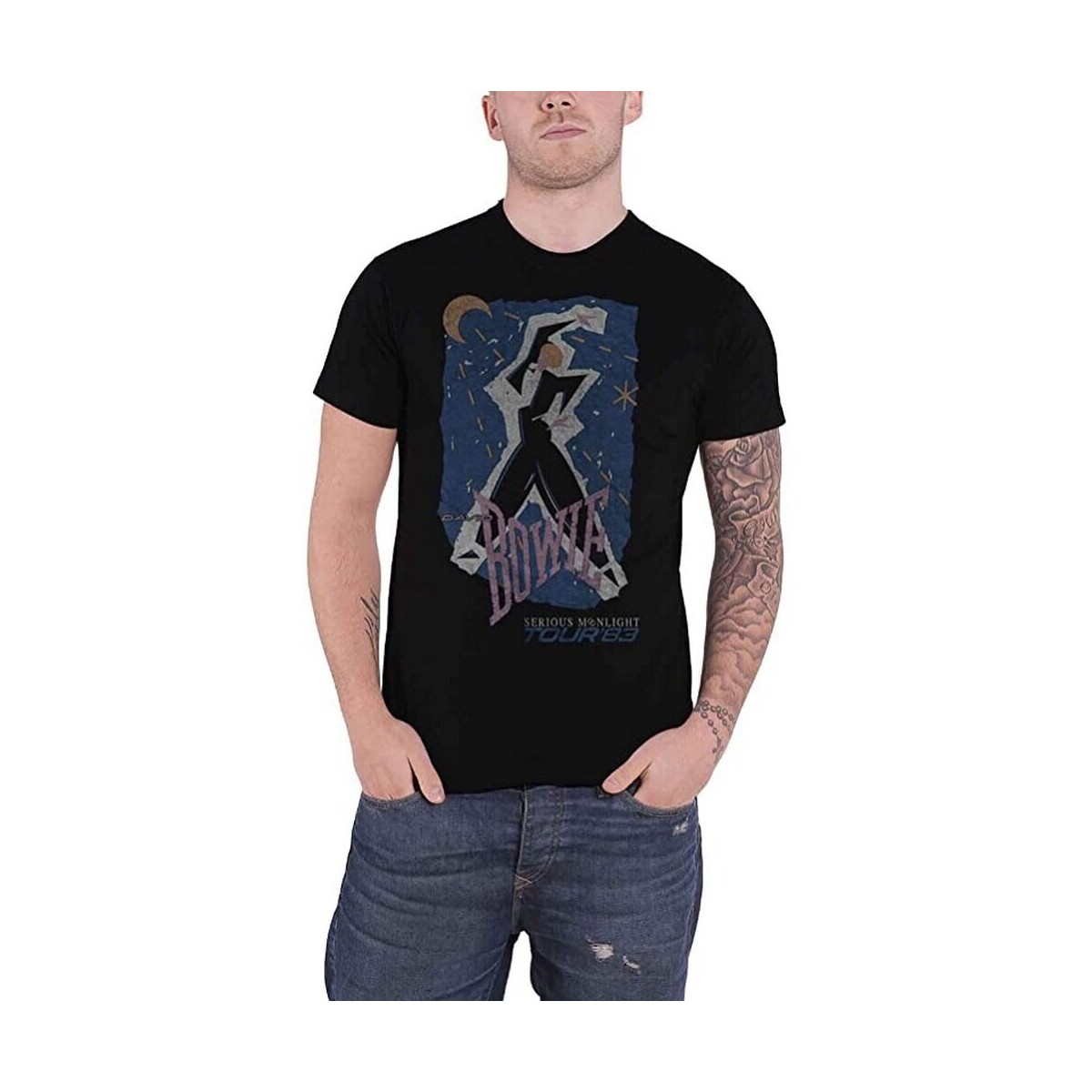 textil Camisetas manga larga David Bowie 83' Tour Negro