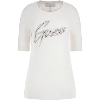 textil Mujer Sudaderas Guess Grace Logo Rn Ss Swtr Blanco