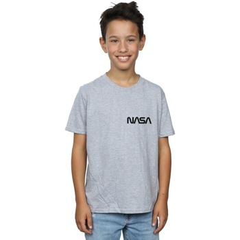 textil Niño Camisetas manga corta Nasa Modern Logo Chest Gris