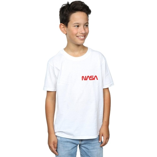 textil Niño Camisetas manga corta Nasa Modern Logo Chest Blanco
