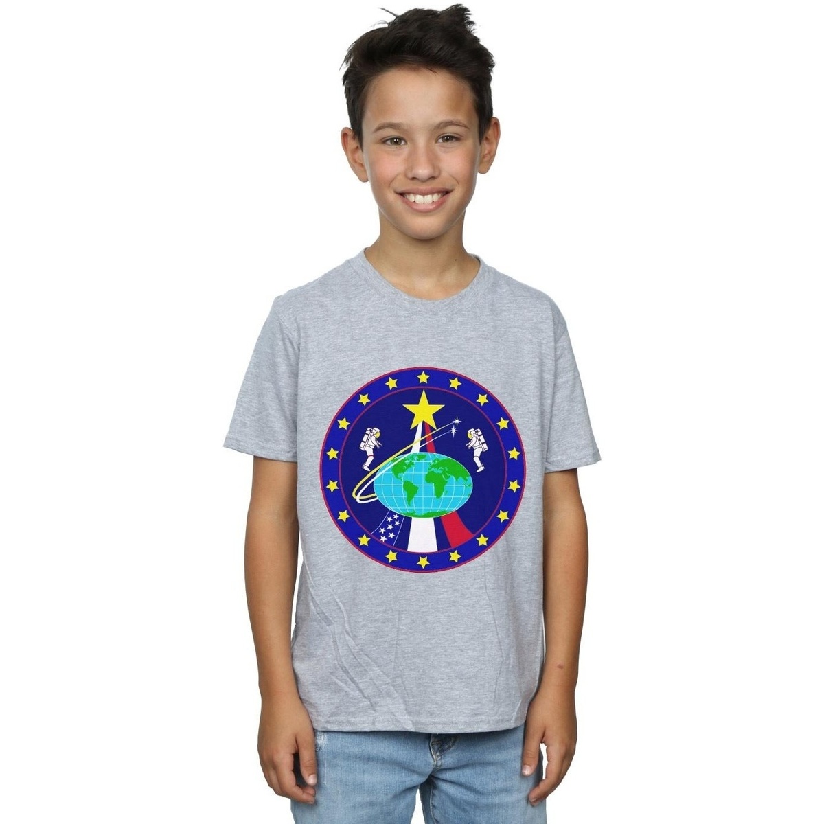 textil Niño Camisetas manga corta Nasa Classic Globe Astronauts Gris